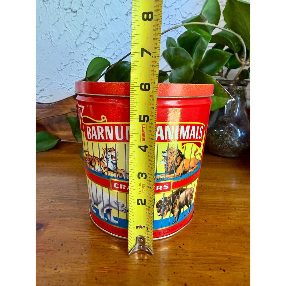 Vintage Barnum’s Animals Cracker Tin w Handle 1991 Nabisco Circus Cookie Tin - Picture 9 of 9